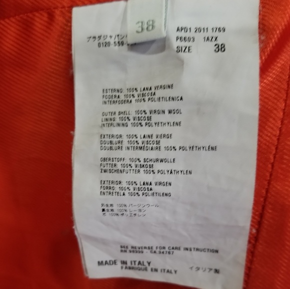 Prada Orange Peacoat size 38 - Picture 4 of 4